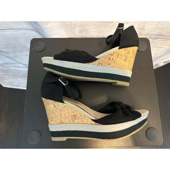 Old Navy Cork Wedge Sandals with Ankle Strap Size 8 - Picture 5 of 5